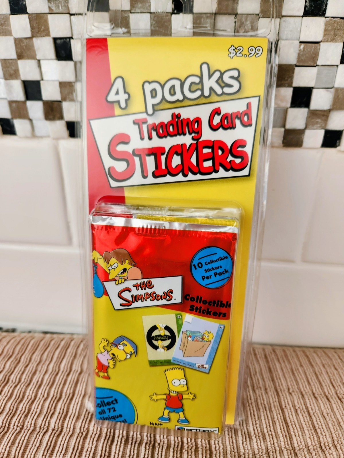 ArtBox Collectible THE SIMPSONS TRADING CARD STICKERS 4 Packs