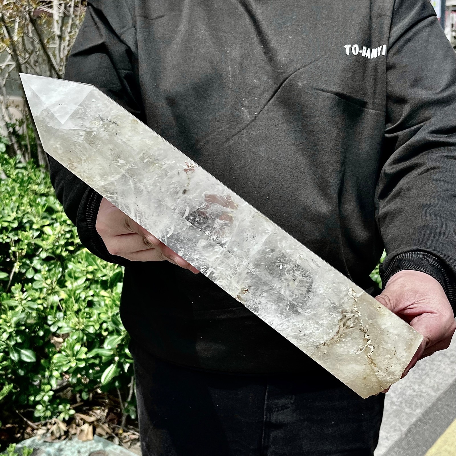 10.8LB Natural white crystal square pointed column quartz crystal spiritual heal