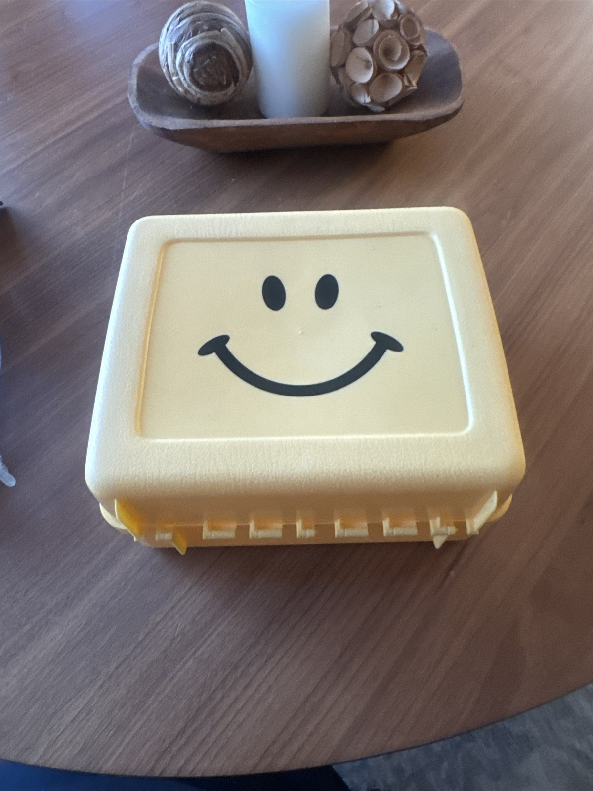 Vintage 90's Yellow Smiley Face Lunch Box  No Thermos