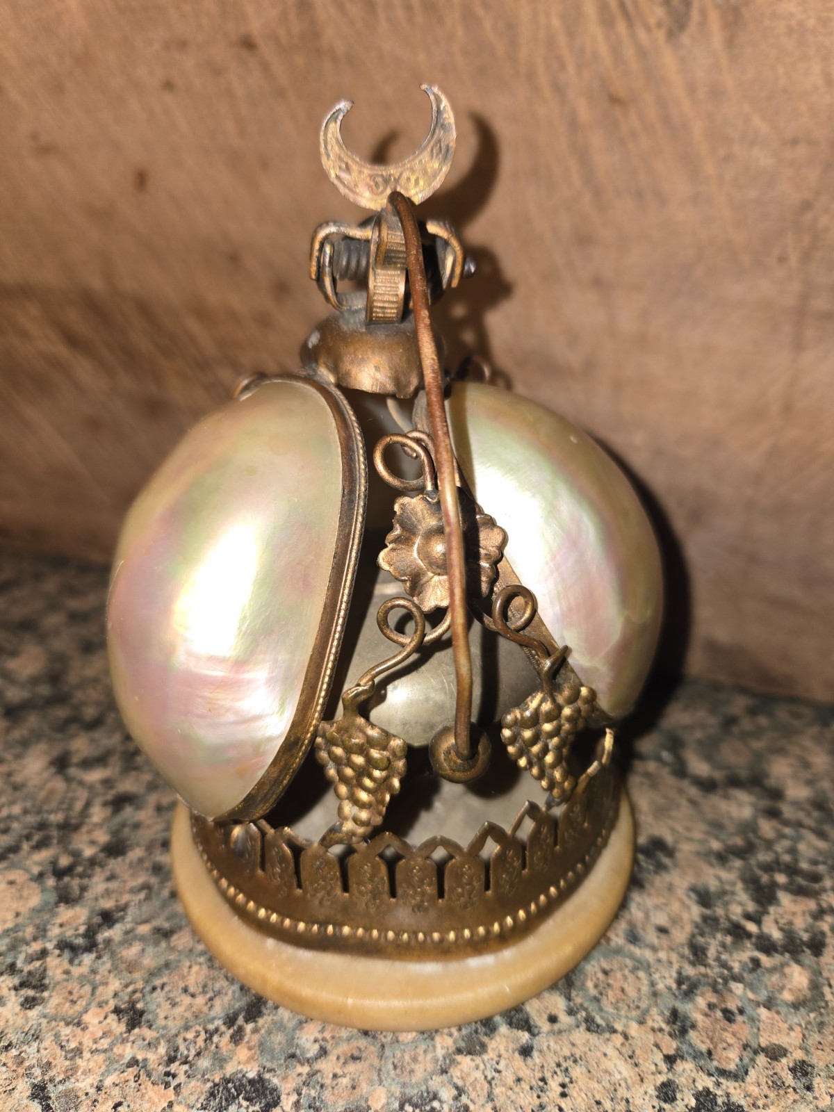 ANTIQUE 19th CENTURY FRENCH RARE BRONZE & MOTHER OF PEARL SERVANT MAID CALL BELL