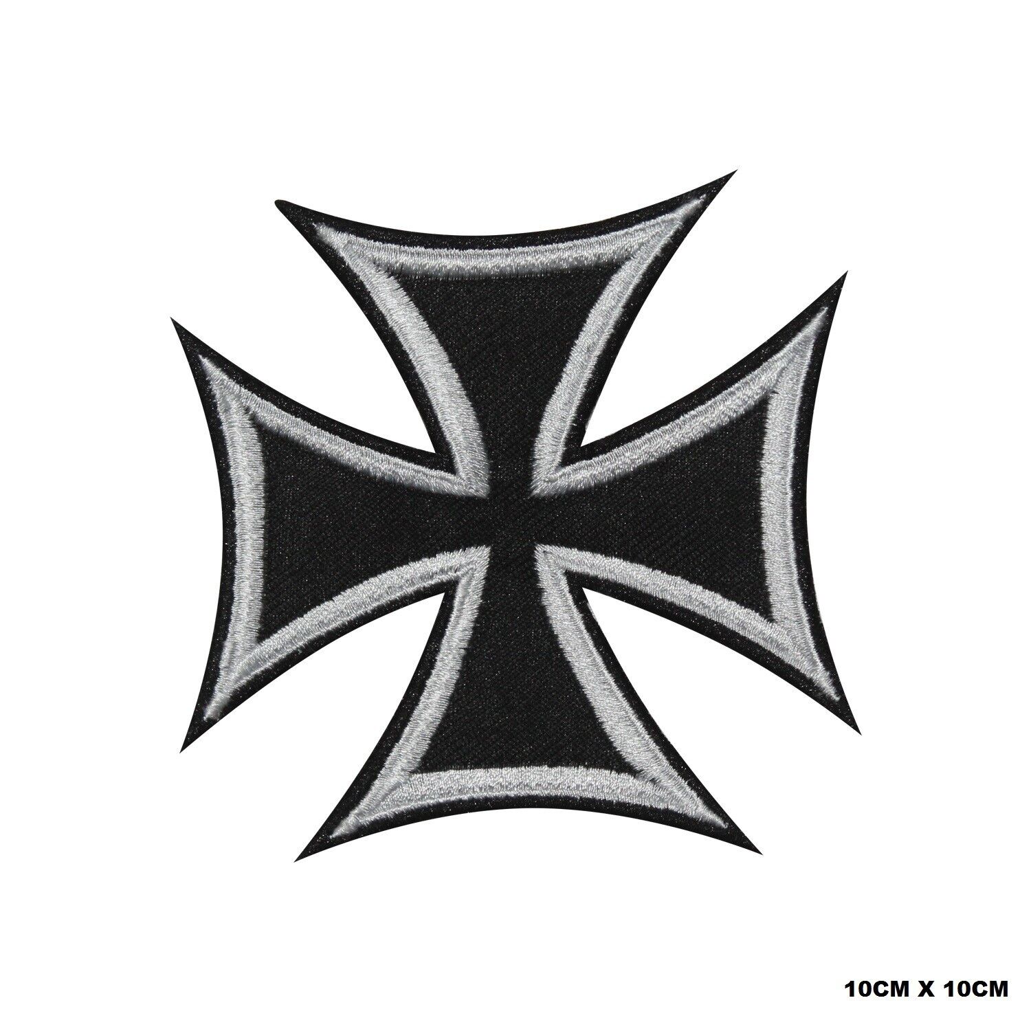 Black Cross Biker Logo Embroidered Patch Iron On/Sew On Patch Batch