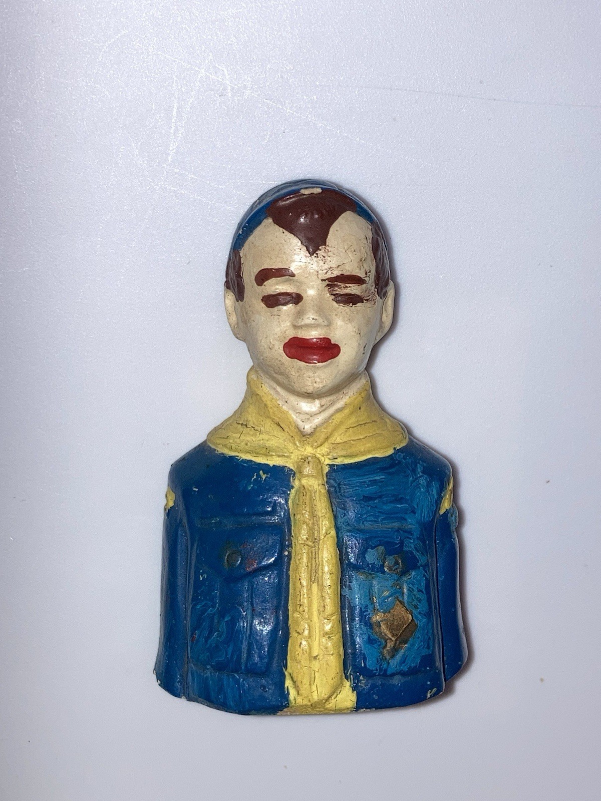 Vintage 1950\'s Chalkware Boy Scout Figurine - BSA Chalkware Bust