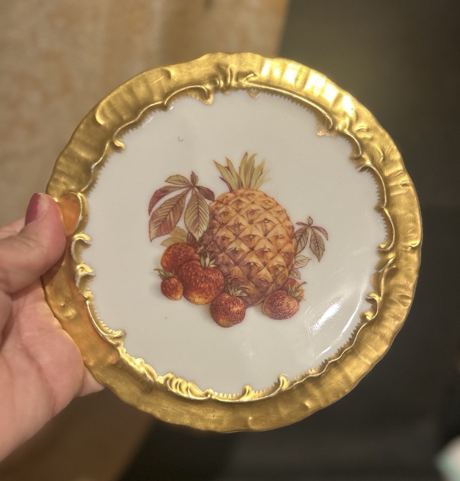 Set Of 2 Antique Vintage Bavarian German Fruit Decorative Wall Plates
