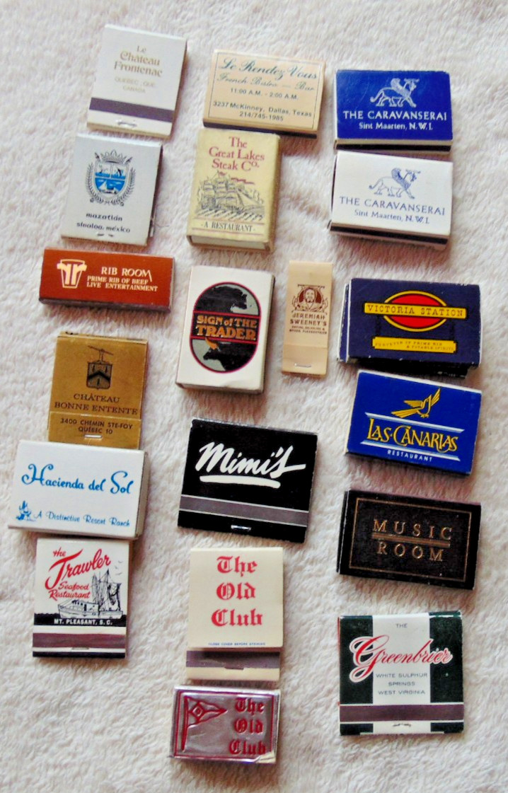 20 Vintage Matchbooks & Boxed Matches US Mexico Canada Restaurants Clubs Motels