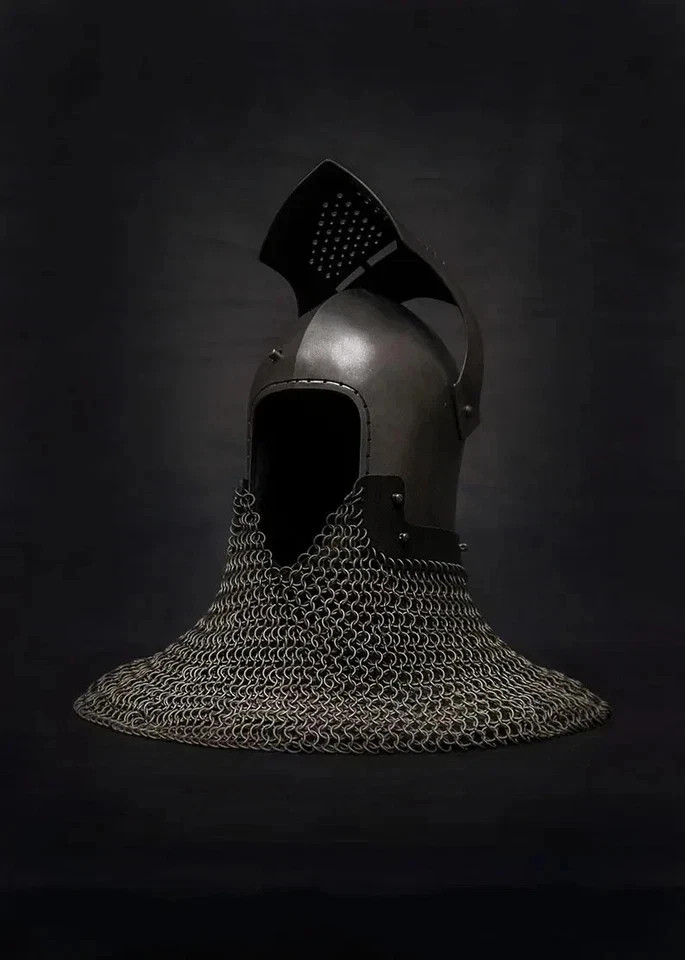 Spoleto Bascinet Helmet: Medieval Combat-Ready SCA Buhurt Cosplay Battle Armor