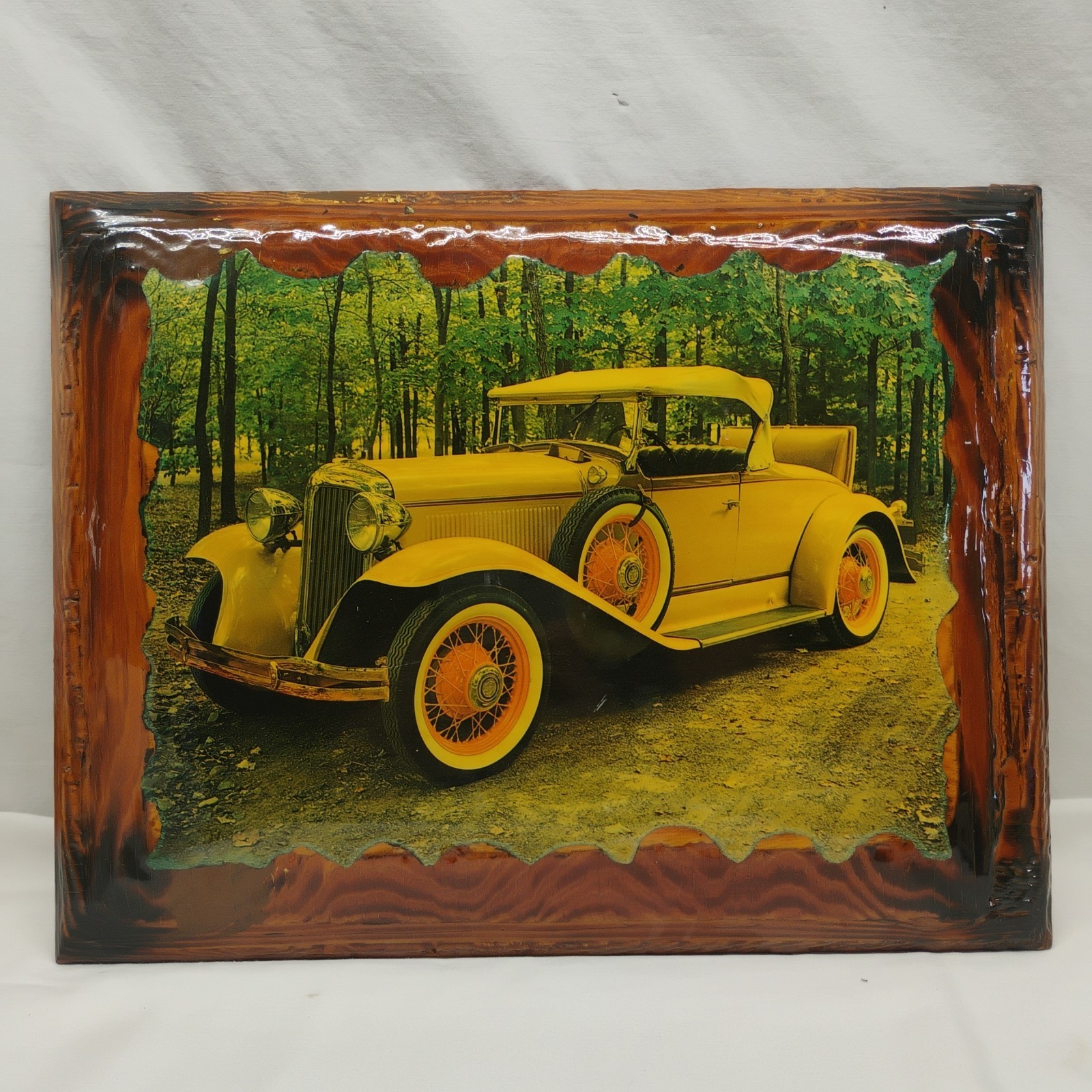 Vintage 1931 Chrysler Model 6 Roadster Large Wooden Plaque Sign Pinheiro 15\