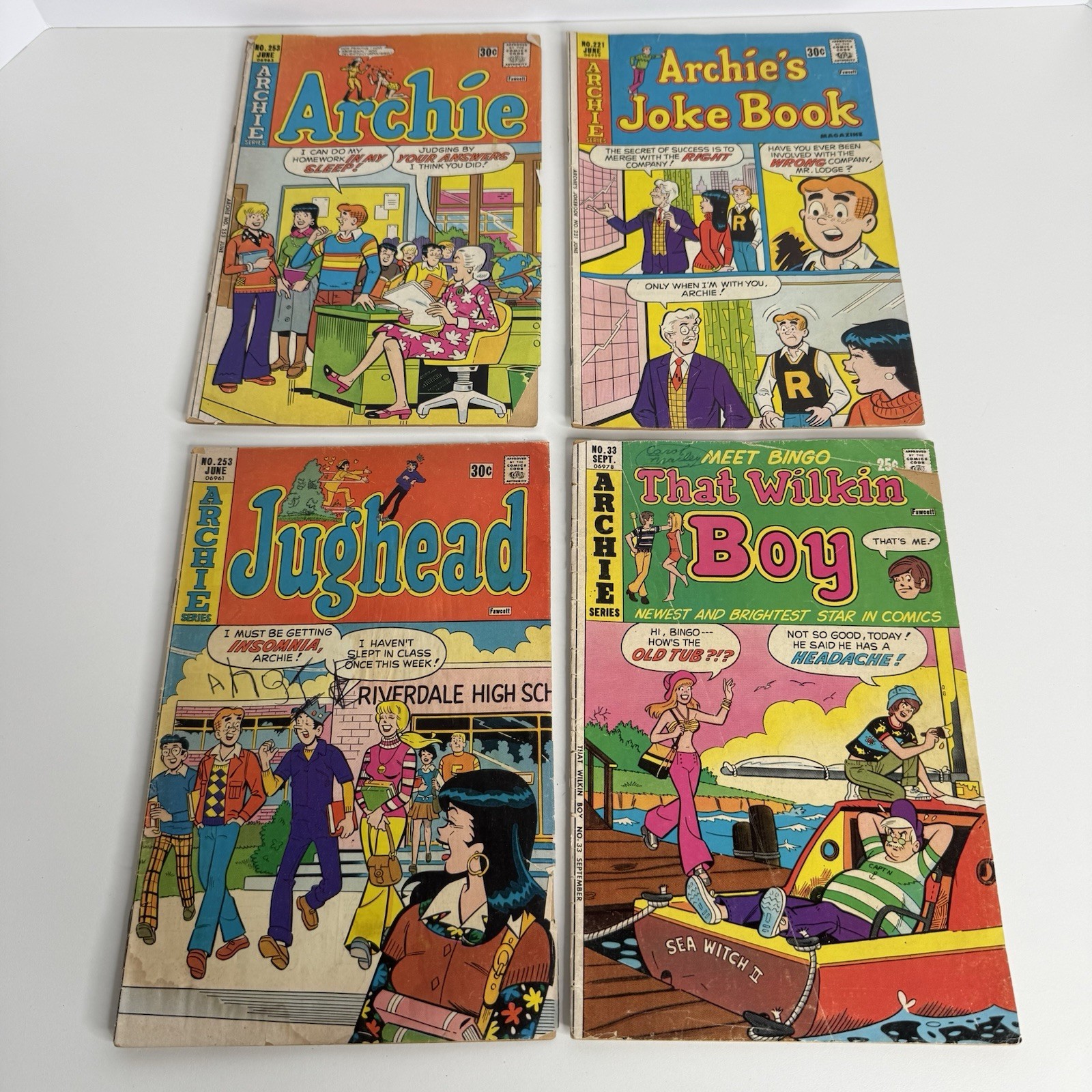 Vintage ARCHIE Comics Set of 4 Archie’s Joke Book, Jughead & More
