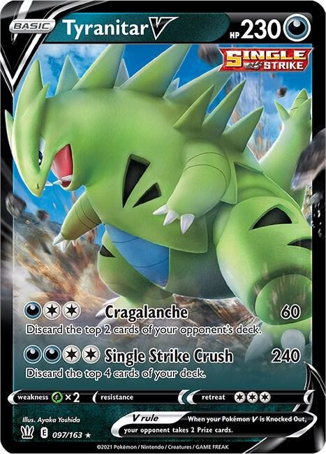 Tyranitar V Holo Ultra Rare SWSH05: Battle Styles 097/163 NM