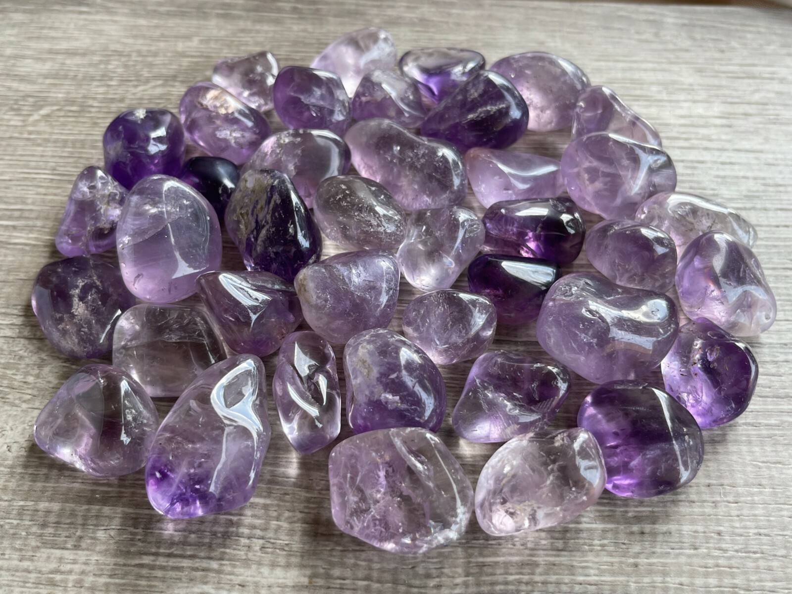 Grade A++ Amethyst Tumbled Stones, 0.75