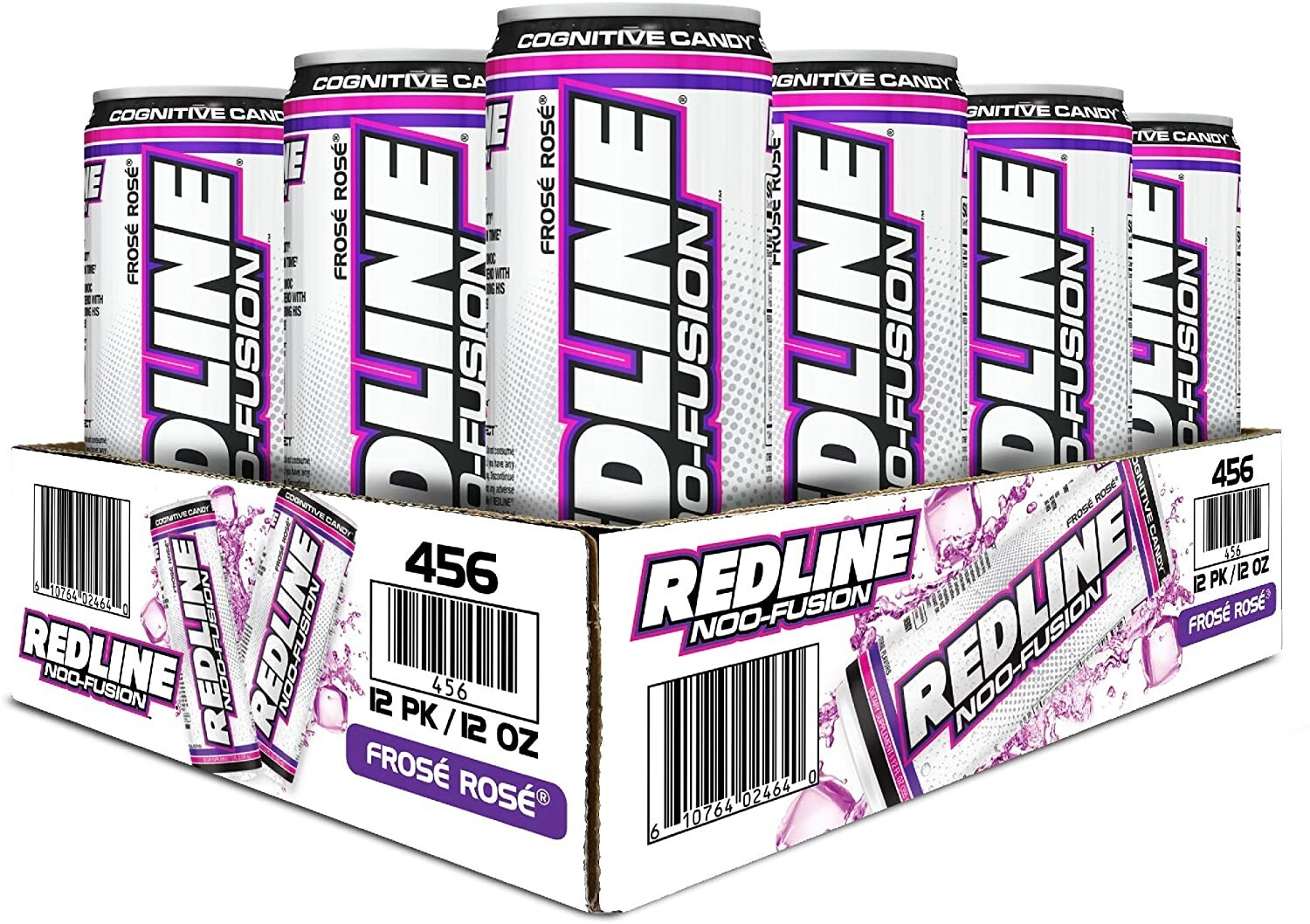 REDLINE NOO Fusion - Carbonated Pre-Workout Energy Drink | Frose Rose, (12) Cans