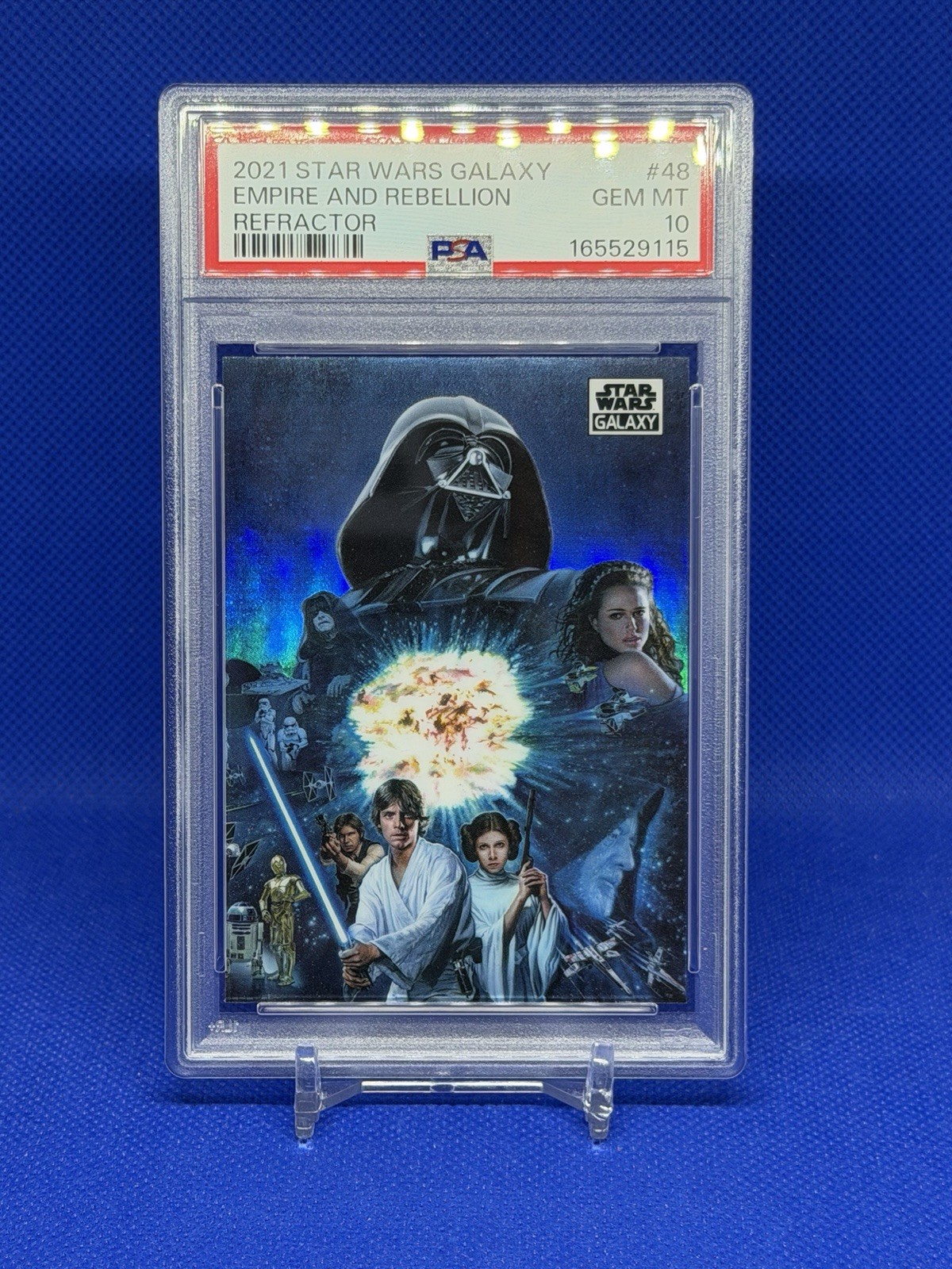 2021 TOPPS CHROME STAR WARS GALAXY REFRACTOR #48 EMPIRE AND REBELLION PSA 10