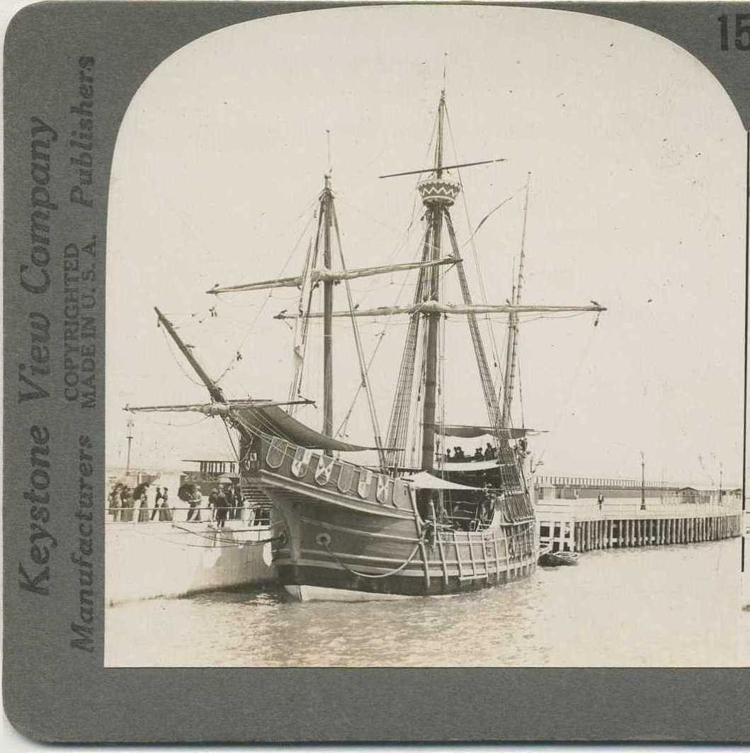Santa Maria, Flagship of Columbus, c1910, OH, History, Stereoview