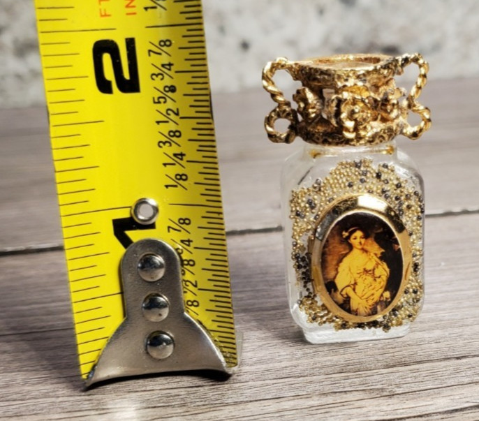 Vintage Liberty Co 24K GP Cameo Locket Perfume Bottle Miniature Filigree Gold