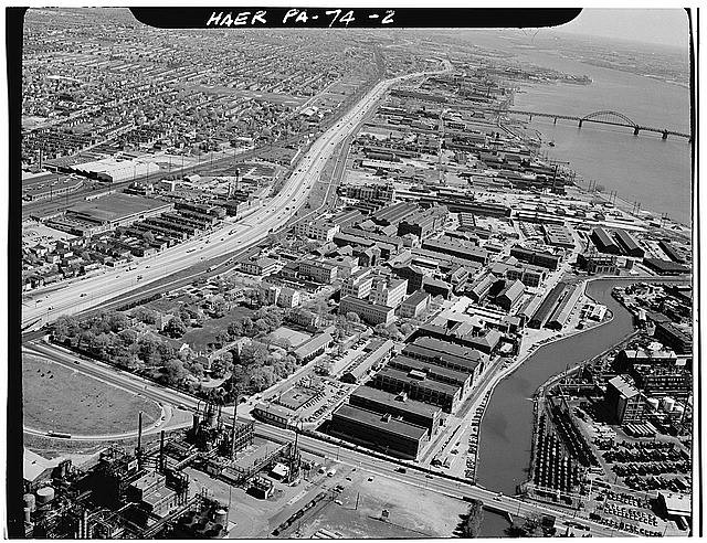 Aerial View Parade Houston Texas 1950s Downtown Buildings Ship Channel Bridge