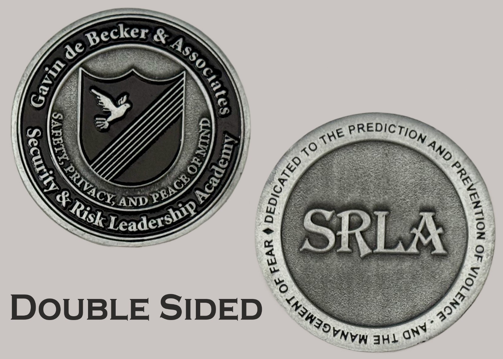 SRLA Gavin de Becker Security Risk Antique Silver Challenge Coin  J#21