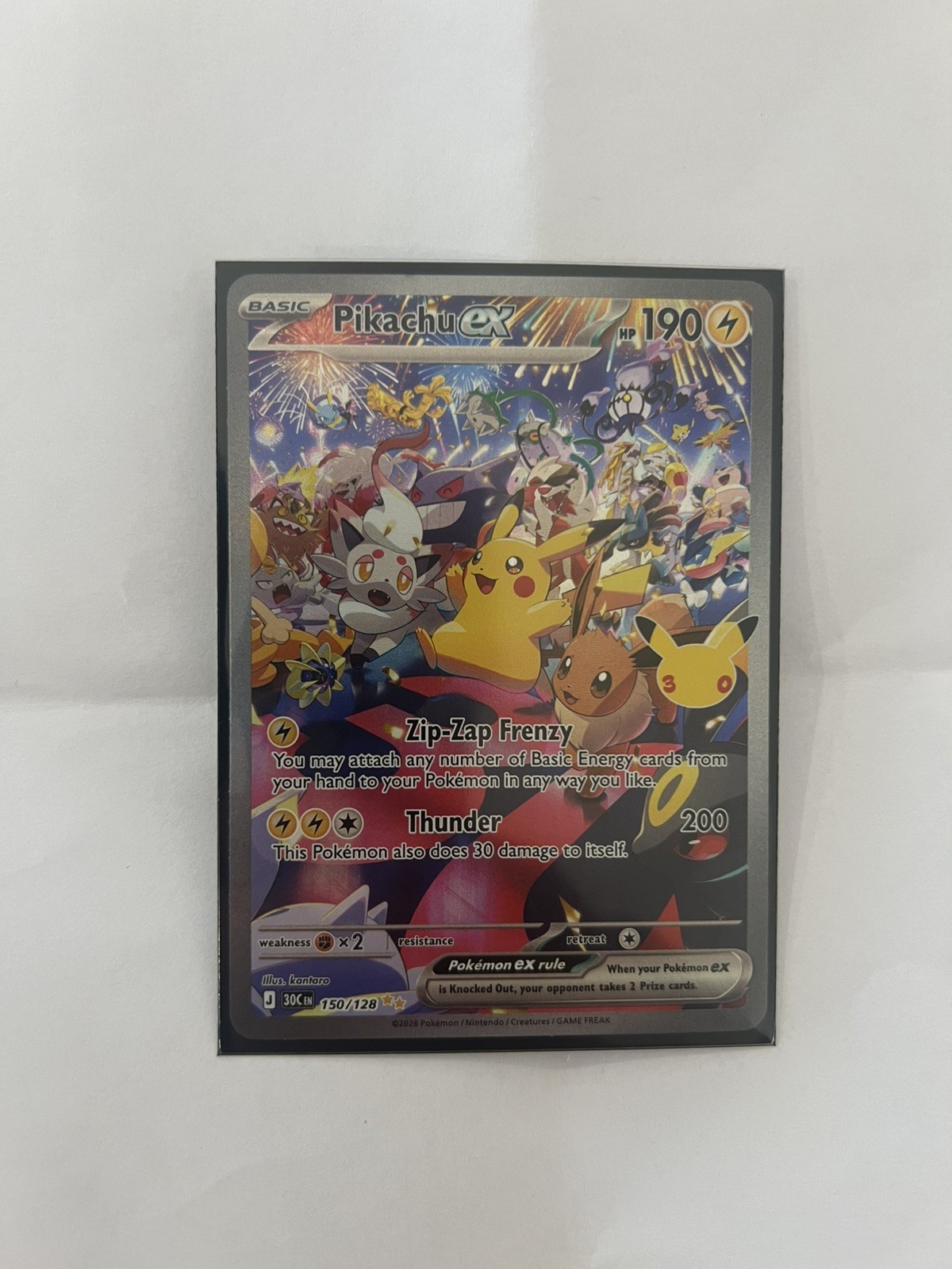 Pokemon TCG Night Pikachu Ex 150/128 SIR 30th