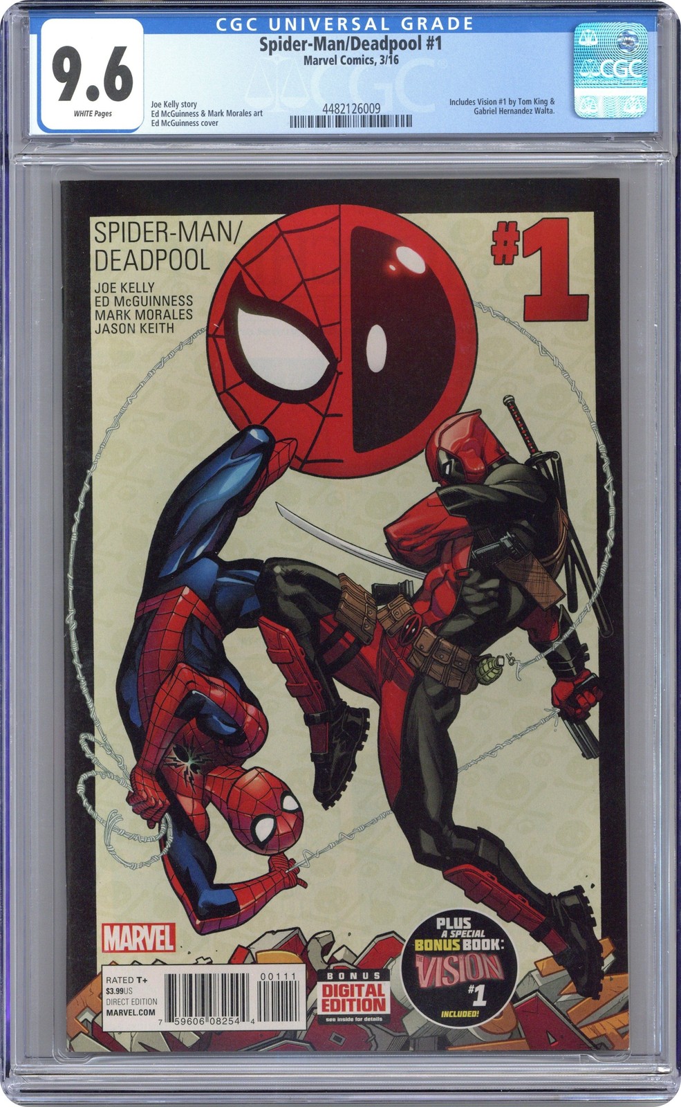 Spider-Man Deadpool 1A McGuinness CGC 9.6 2016 4482126009