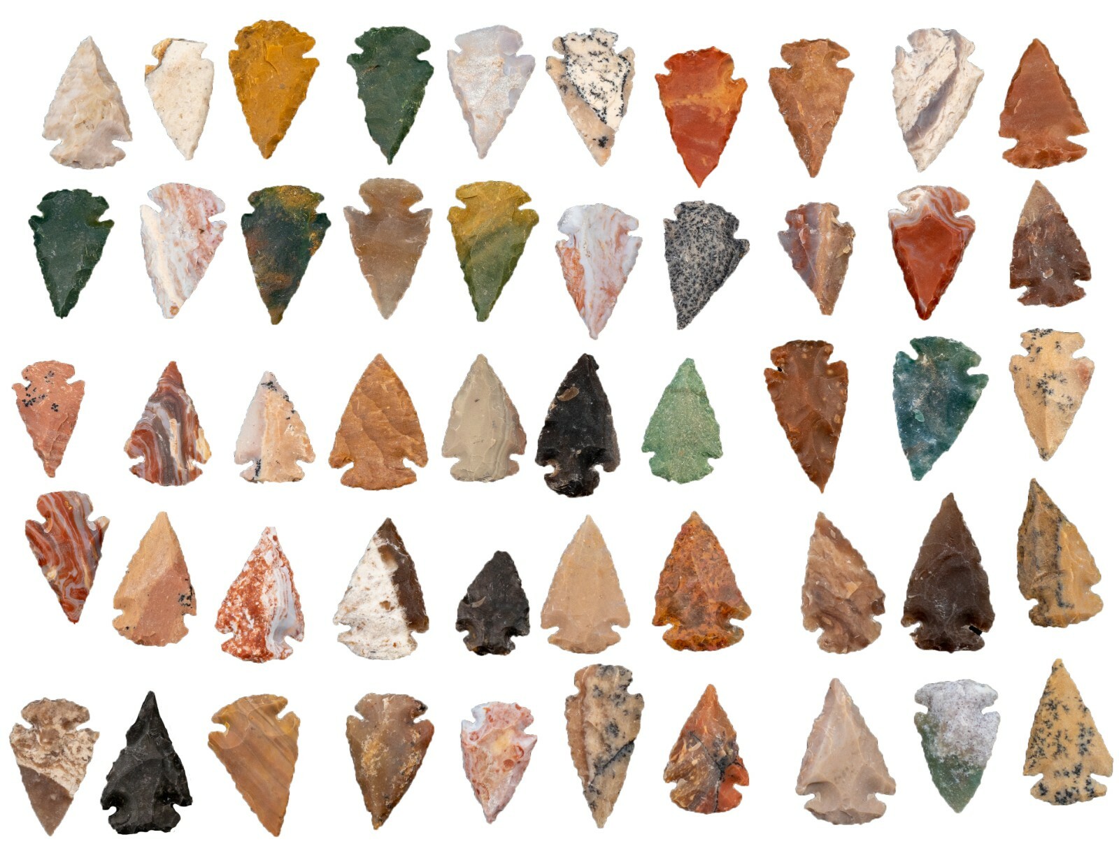 ** 50 Flint ARROWHEAD USA COLLECTION AMAZING COLORS 1