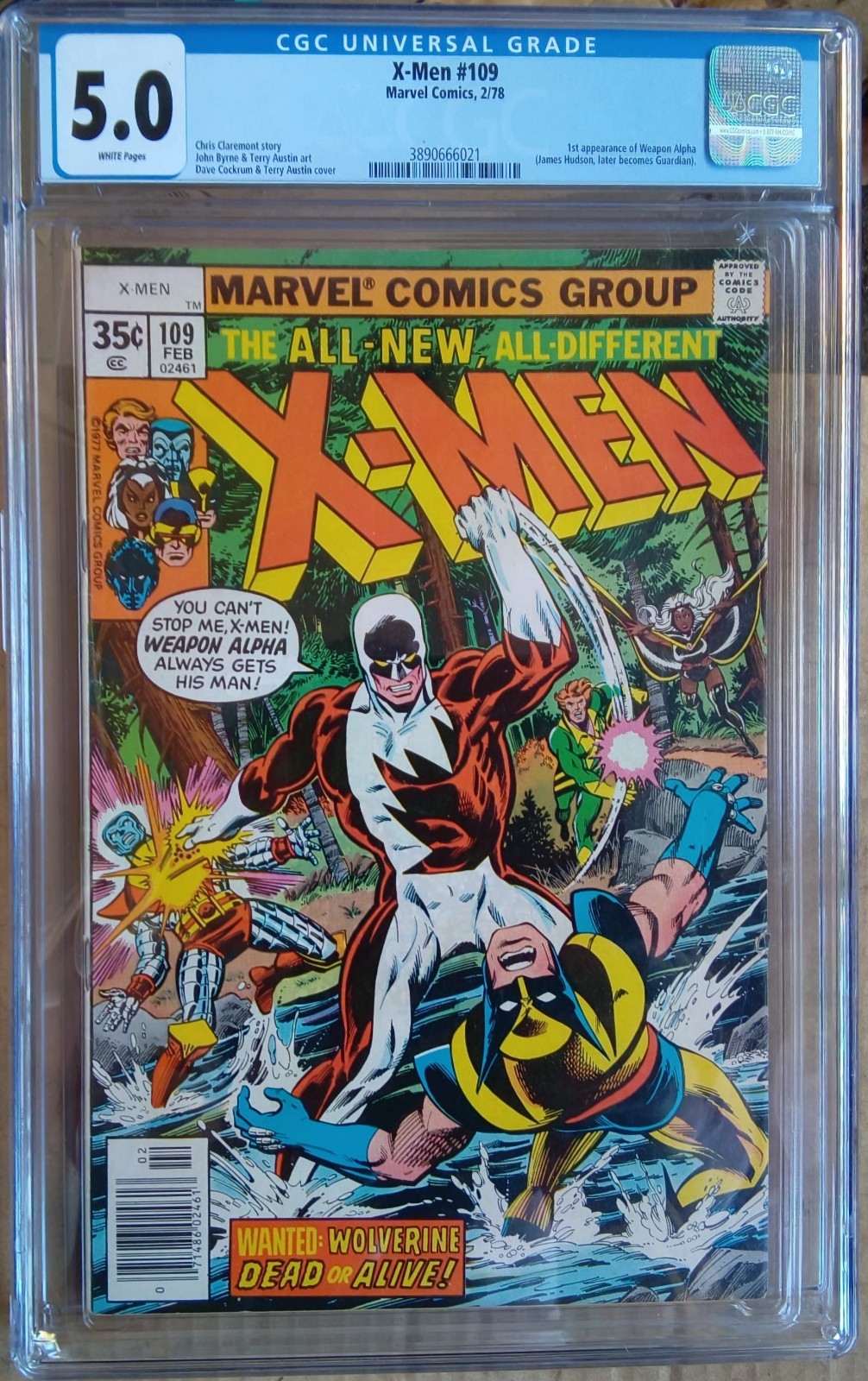 cgc 5.0 X-Men #109 1st Weapon Alpha