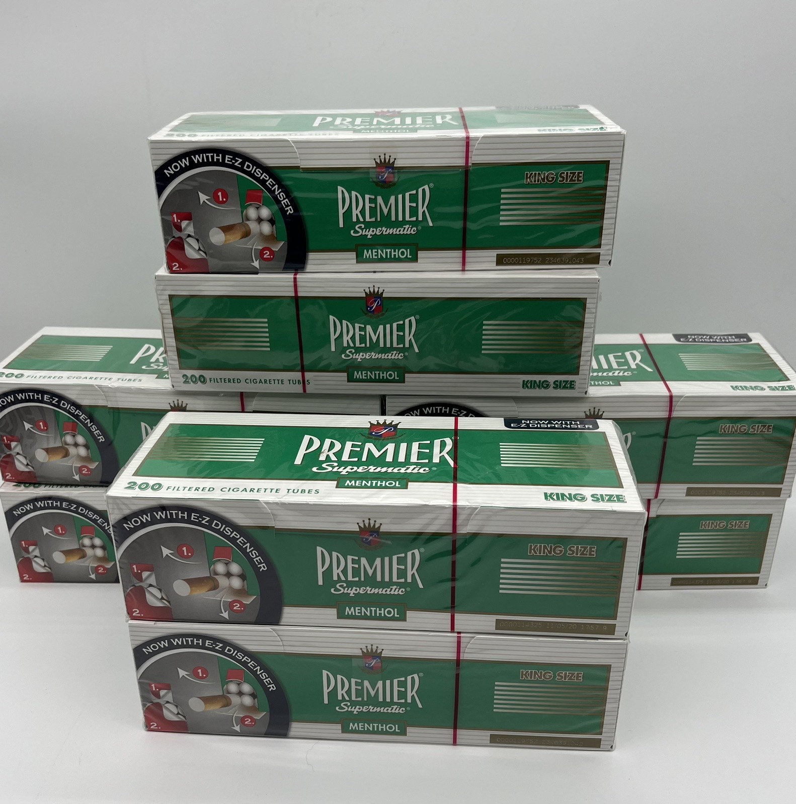 Premier Menthol King Size Cigarette Tubes (8 BOXES) 1600 tubes 
