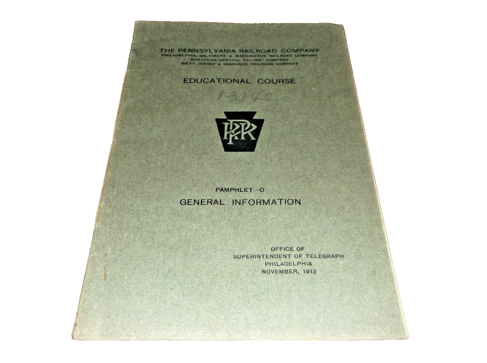 NOVEMBER 1912 PENNSYLVANIA RAILROAD PRR GENERAL INFORMATION