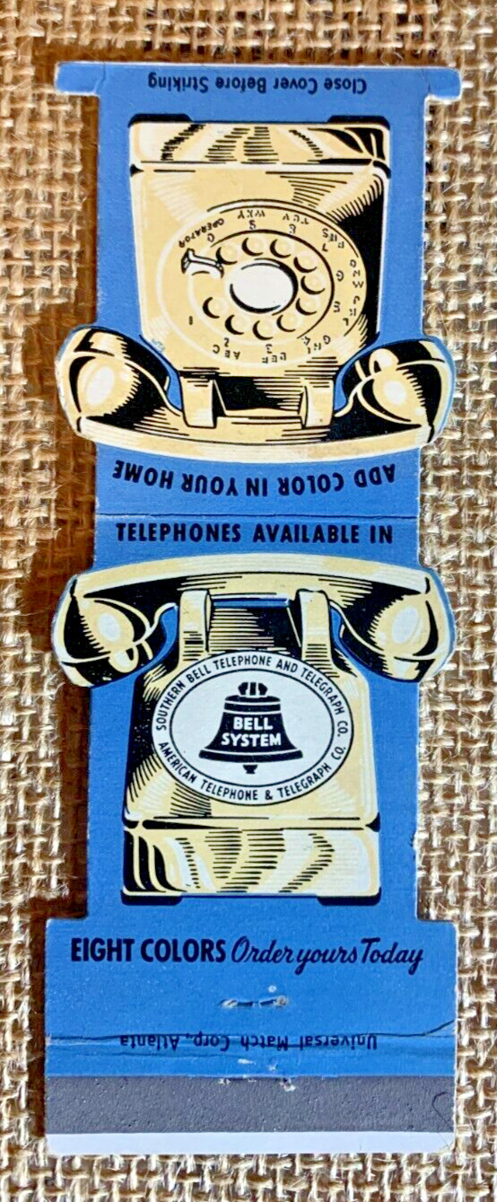 Rare Matchbook Cover- Bell Telephone Die Cut - Jewelite