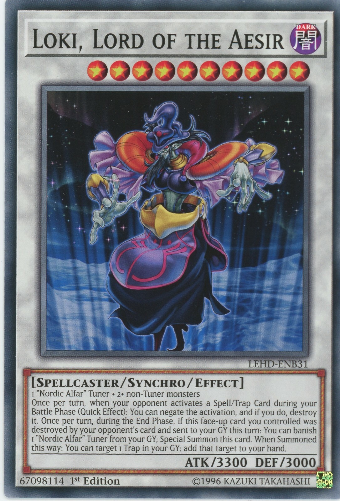 Yugioh Loki, Lord of the Aesir LEHD-ENB31 Common NM x3 Play Set