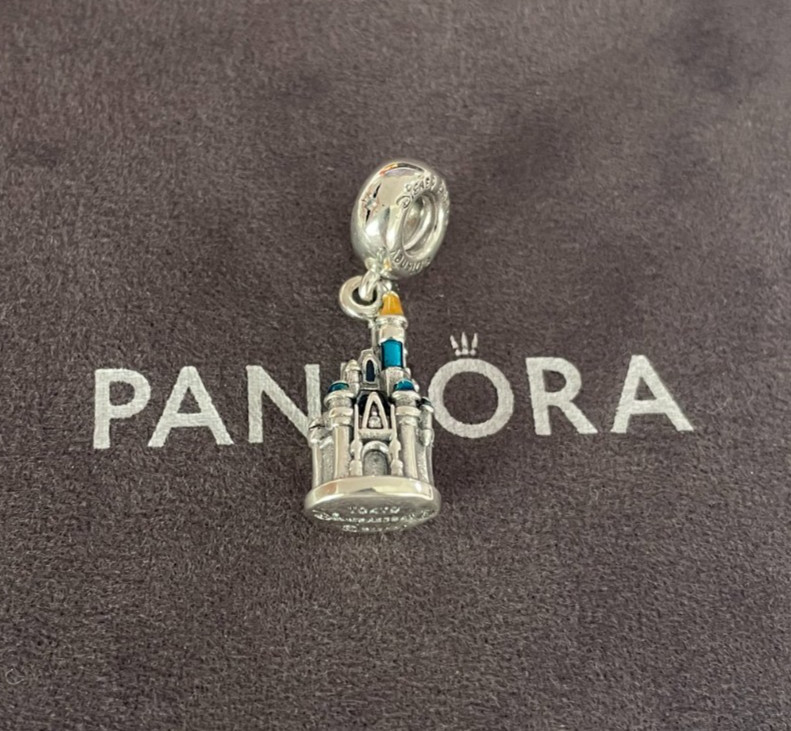 Tokyo Disney Resort Castle Dangle Charm Pendant S925 Silver Pre-owned