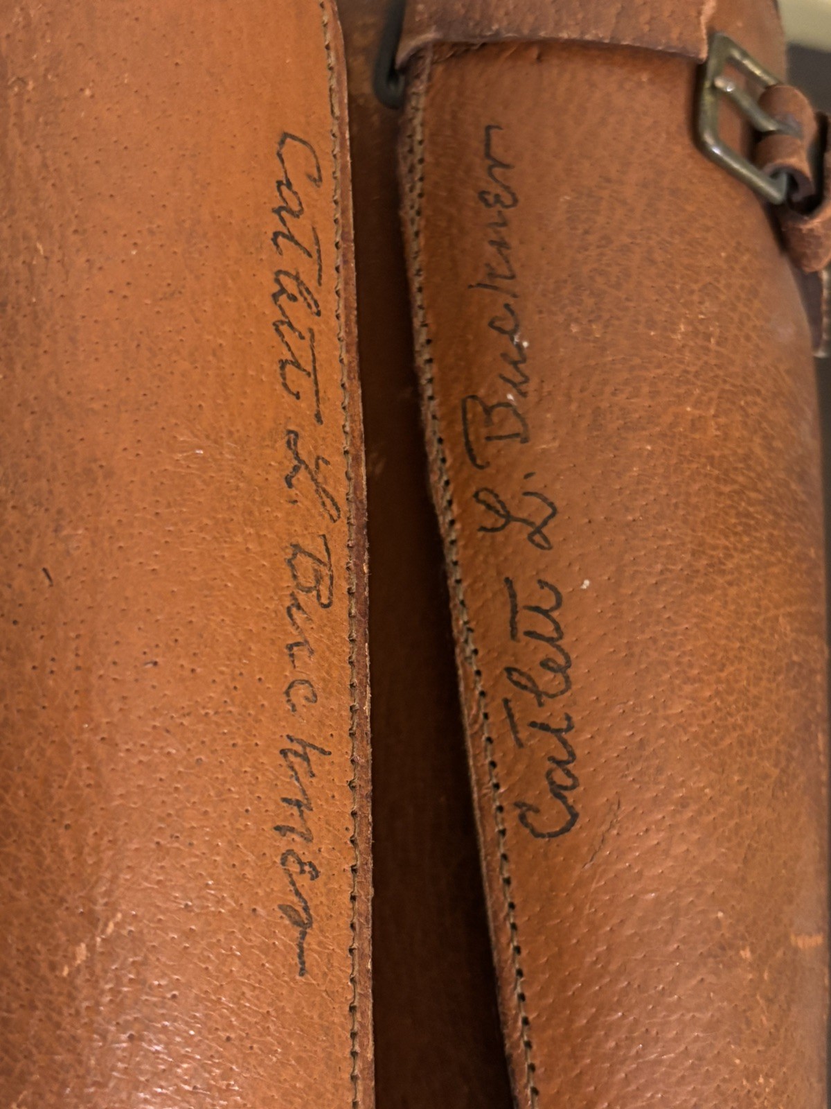 WWI U.S. Army Leather Gaiters-Named “Catlett L. Buckner” Attributed c: 1917-1918