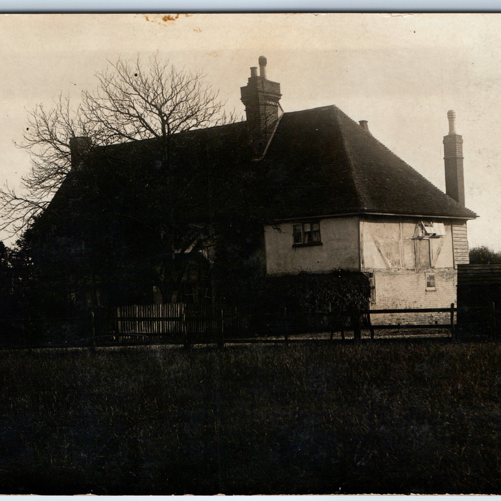 c1910s Old Country House RPPC English Cottage Architecture Real Photo Postcard
