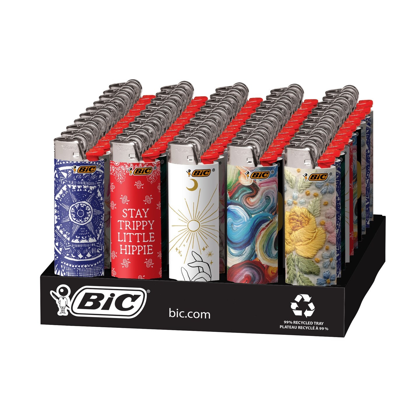 BIC Special Edition Bohemian Series Lighters 50 Count Tray +3 Free