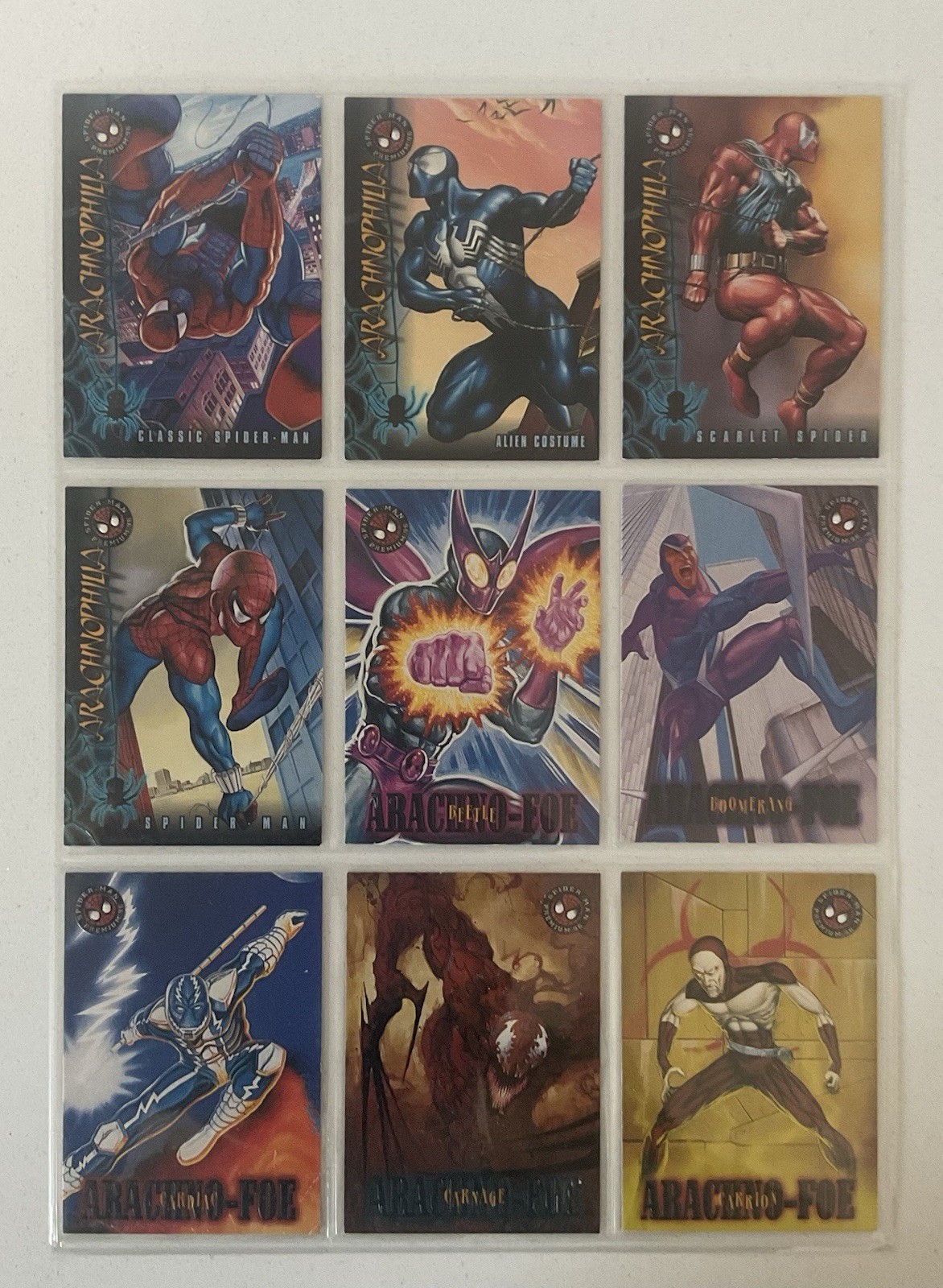 Fleer 1996 Spider-Man Premium Trading Card Base Set Marvel Cards