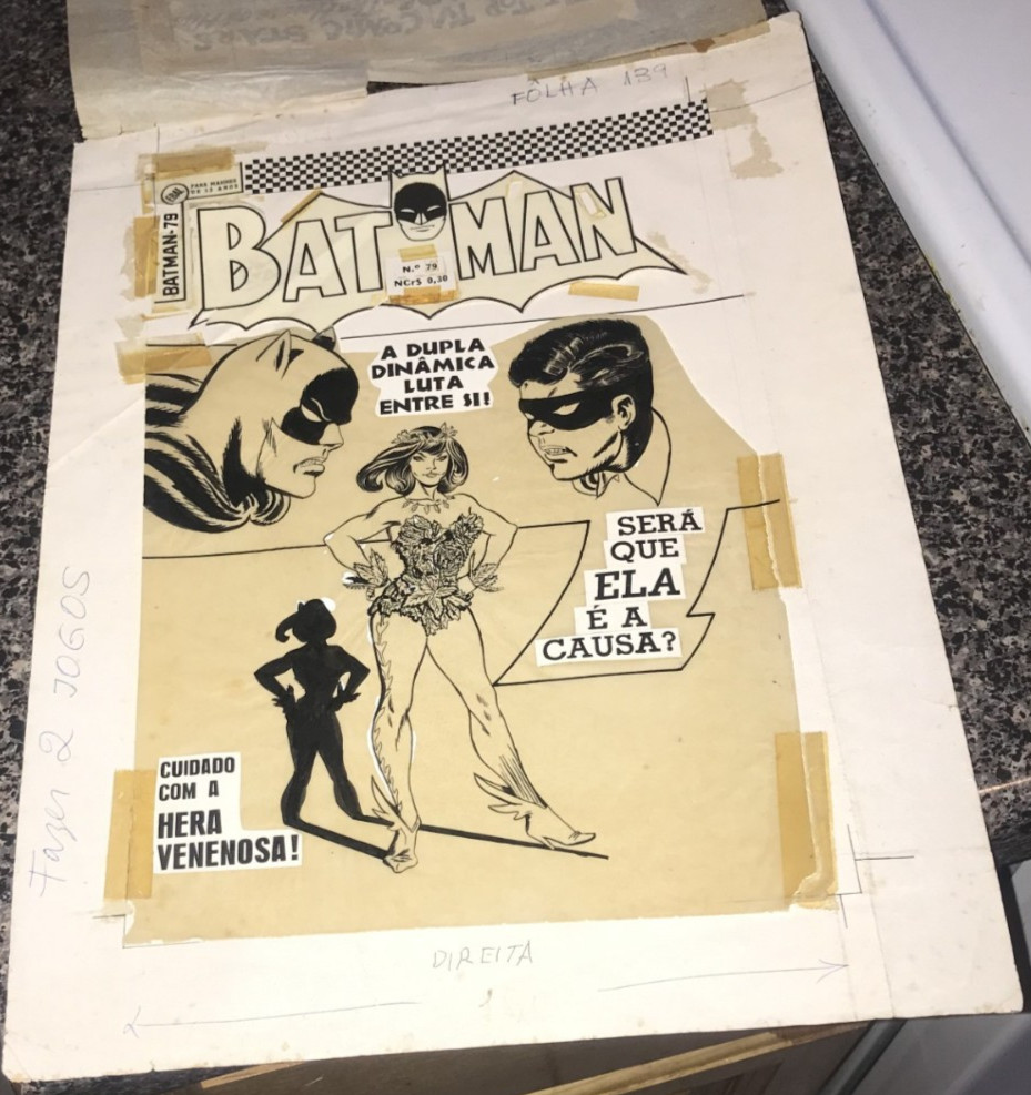 BATMAN 181 FIRST POISON IVY DC COMICS BRAZIL COVER PUBLISHED ORIGINAL ART 1968