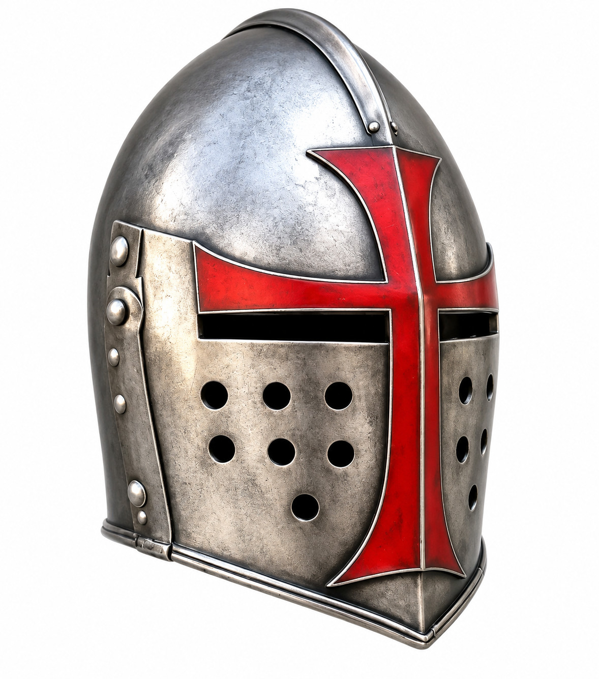 Templar Crusader Helmet Knight Templar Red Cross Armor Wearable Steel  for  LARP