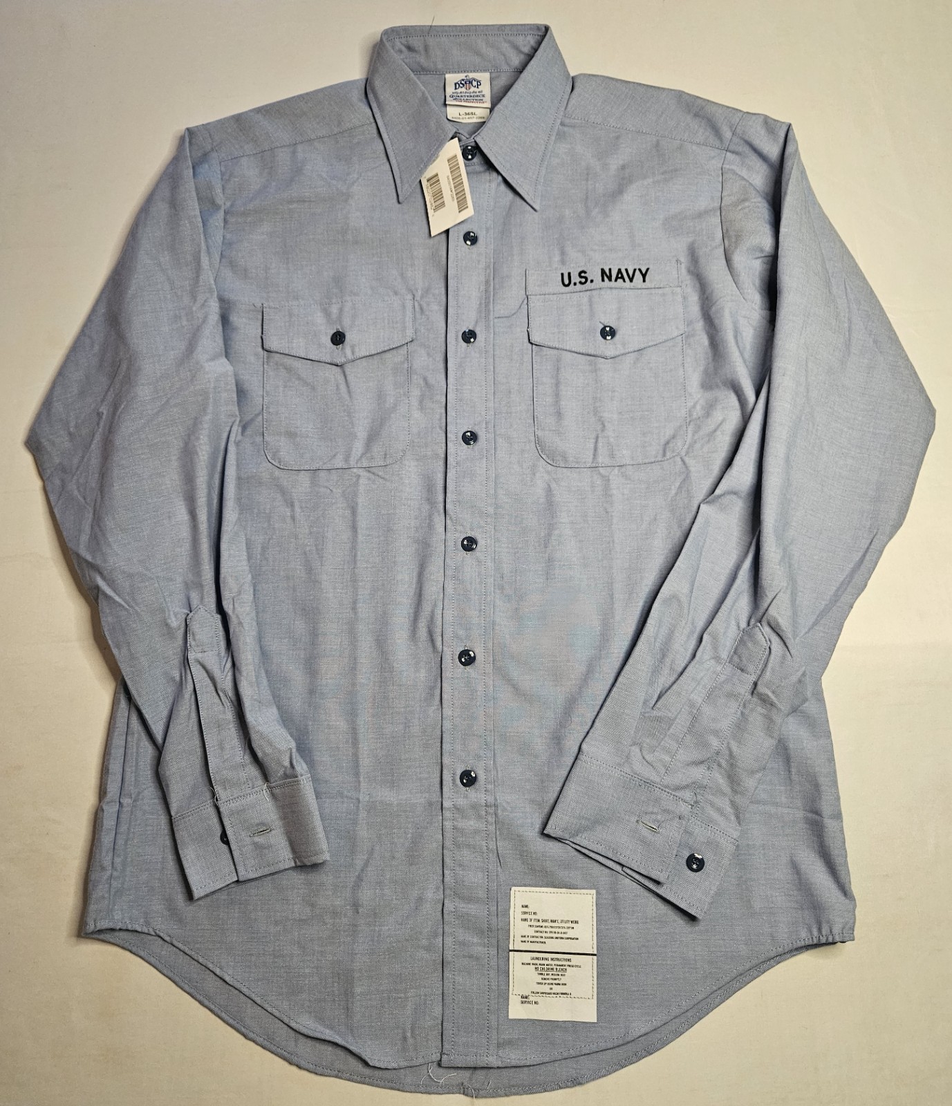 U.S. Navy Utility Work Shirt DSCP Quarterdeck Collection L-36SL Seagoing Uniform