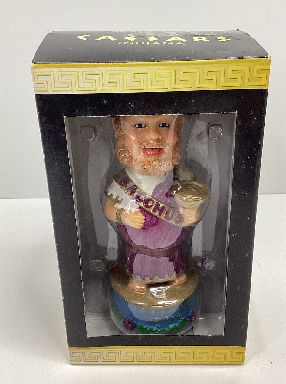 BACCHUS FIGURINE BOBBLEHEAD CAESARS CASINO INDIANA NEW ORIGINAL BOX 6\