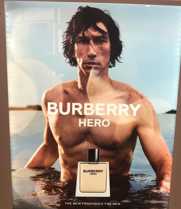 Adam Driver BURBERRY HERO  28”x 23” Large Vinyl Fragrance  Display Poster  Rare