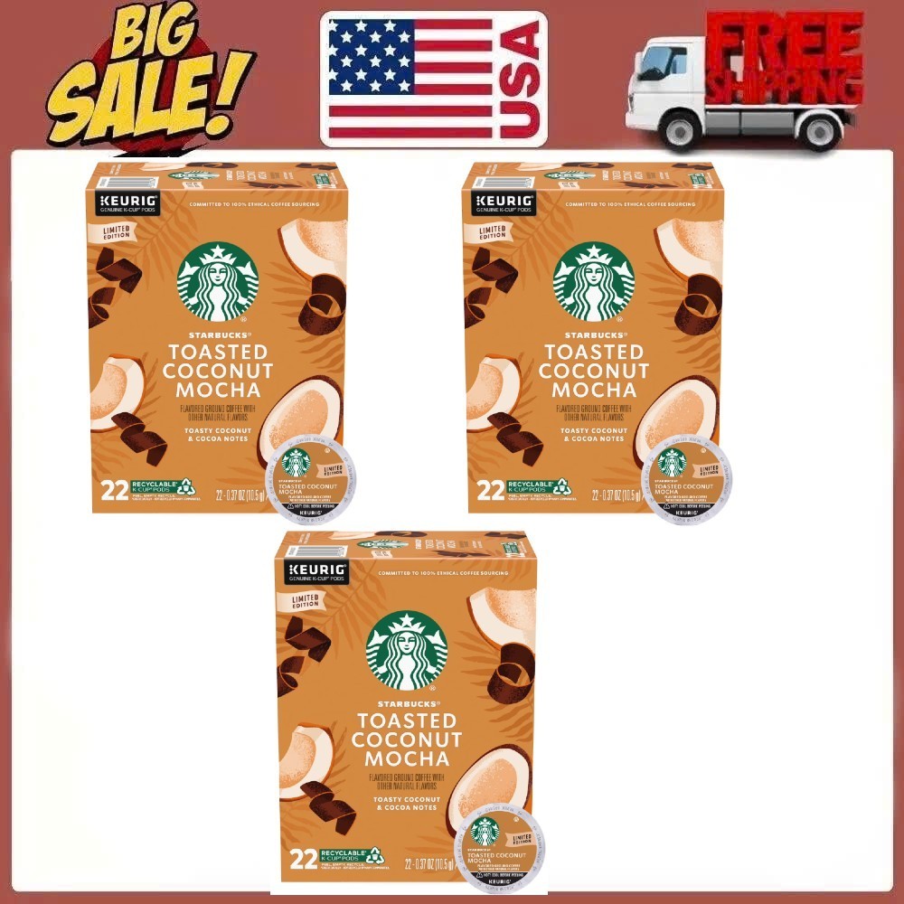 3-Pack Starbucks Toasted Coconut Mocha K-Cup Pods 22-Ct