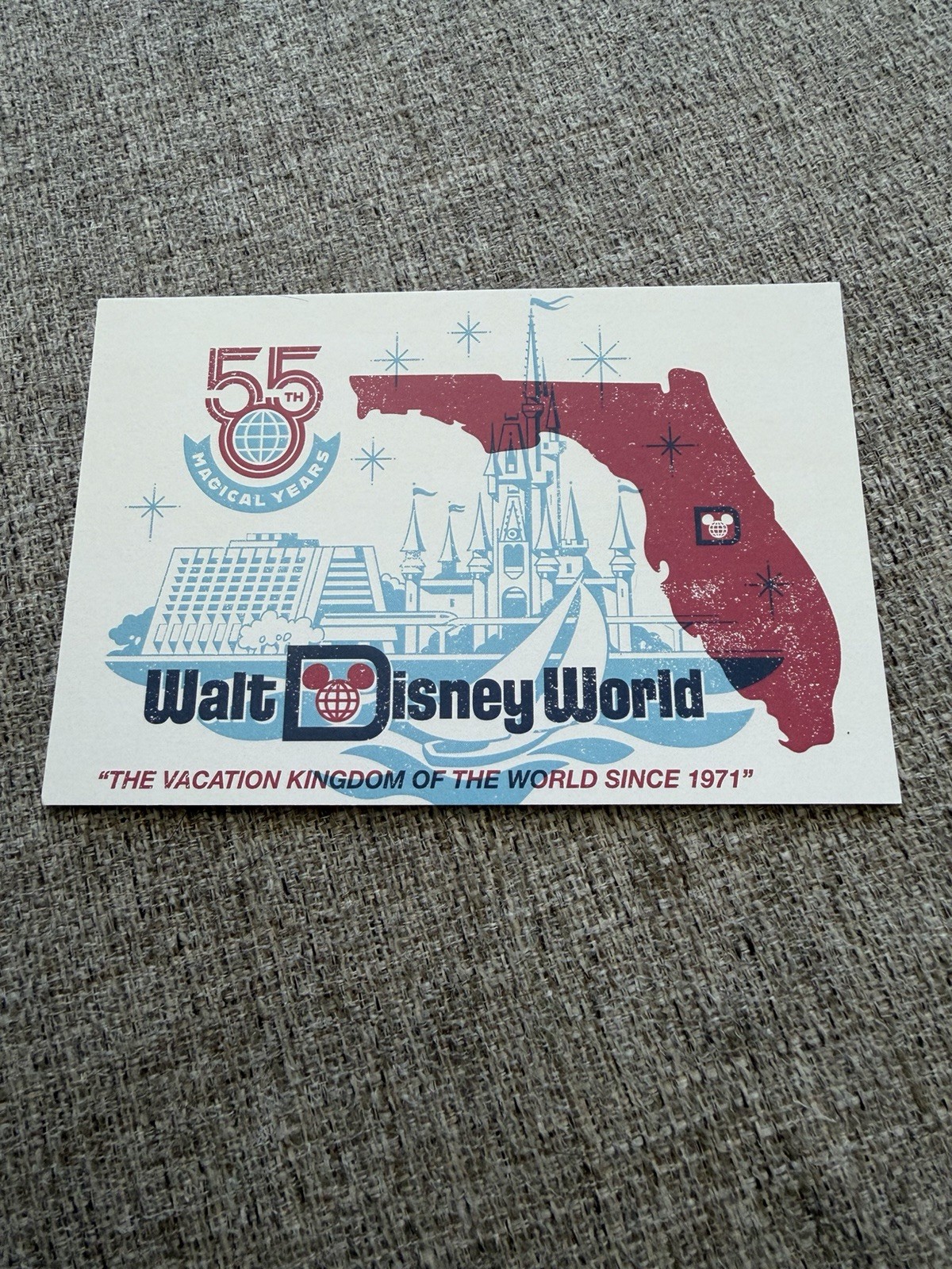 Walt Disney World 55th Anniversary Retro Vacation Kingdom Florida 1971 Postcard