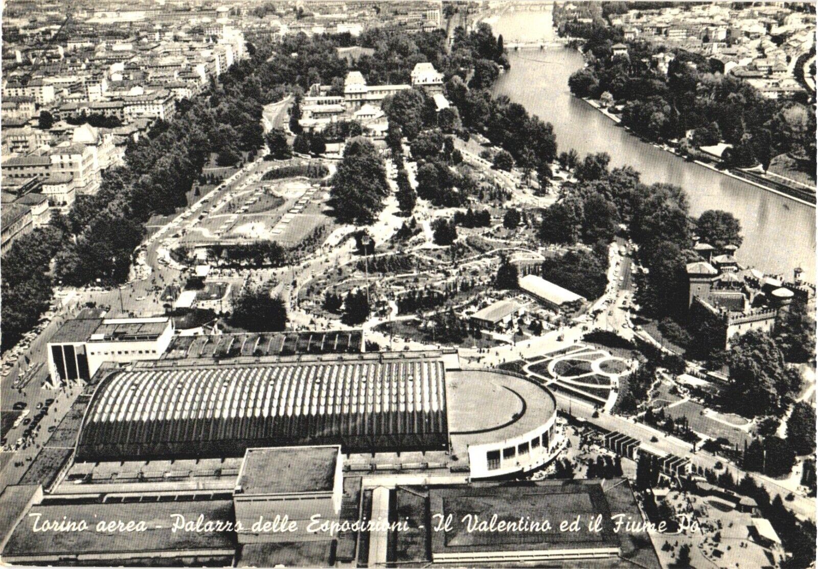 Aerial View of Palazzo delle Esposizioni, The Valentina, Turin, Italy Postcard