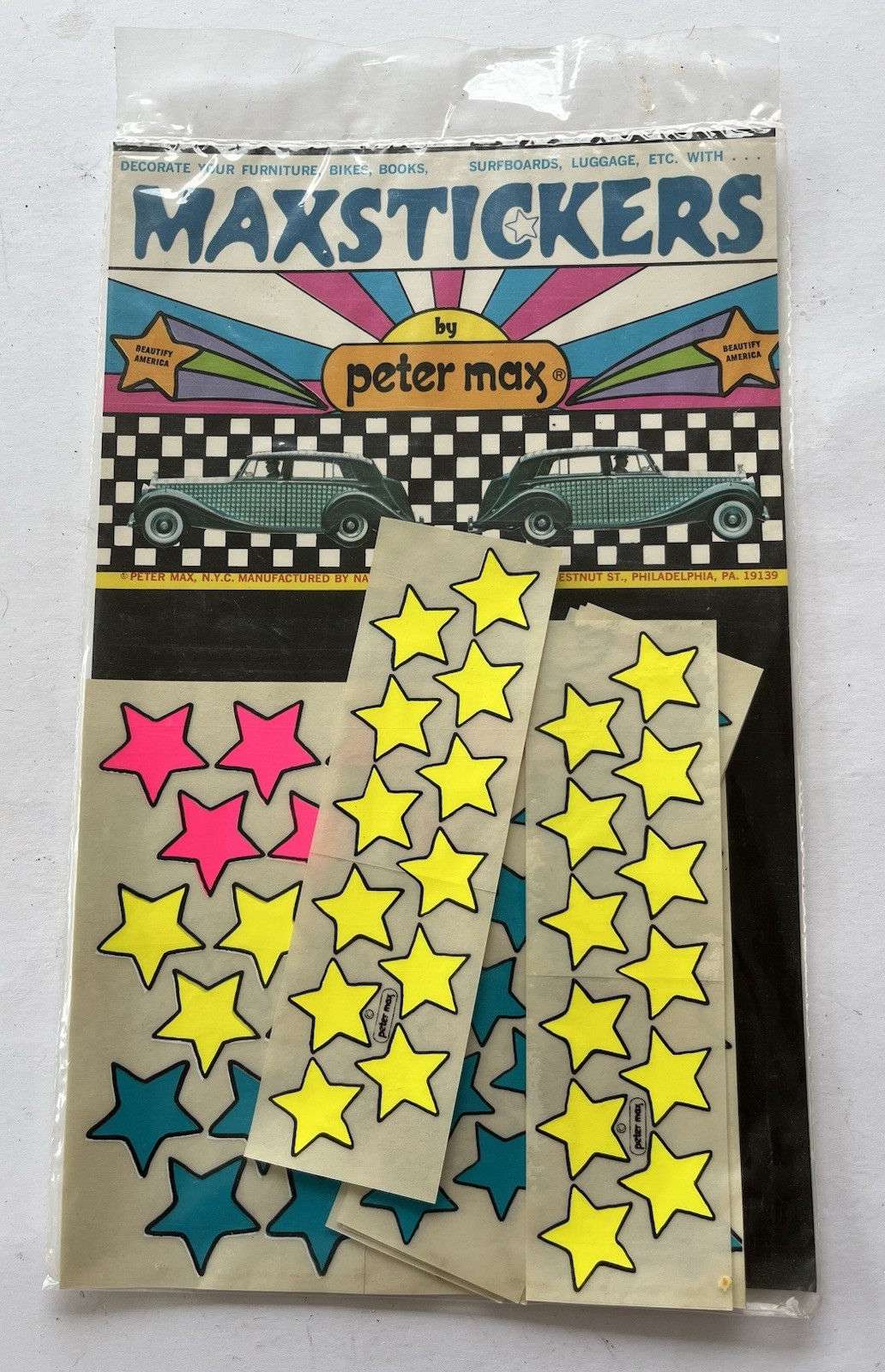 PETER MAX Stickers Stars.  Never Opened Maxstickers NOS