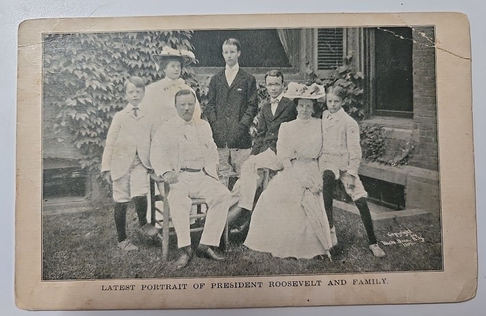 1907 Portrait of President Theodore Roosevelt and Family Postcard Used