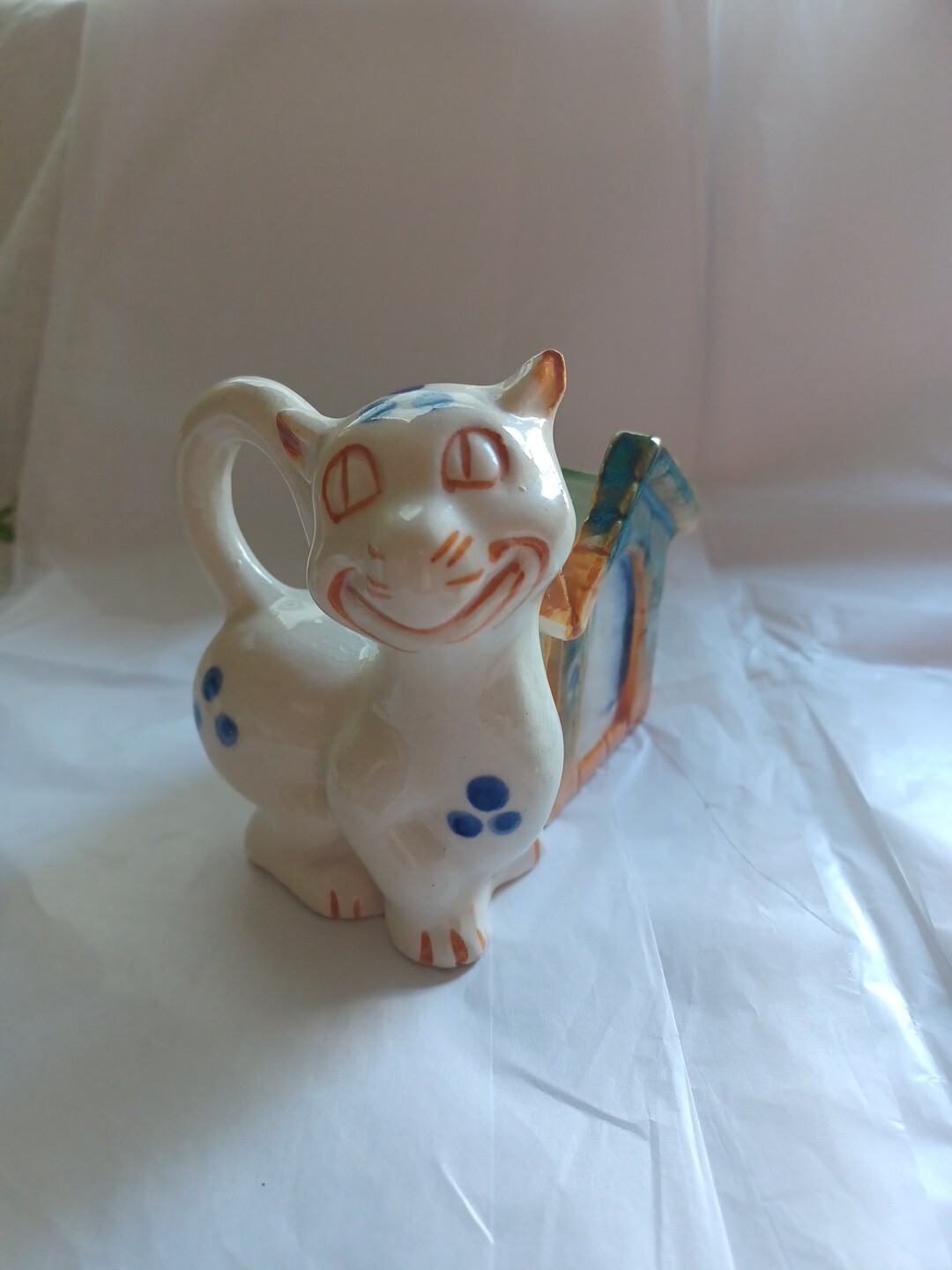 Super Adorable Vintage Silly Face Cat Planter Figurine Occupied Japan Super Adorable Vintage Silly Face Cat Planter Figurine Occupied Japan