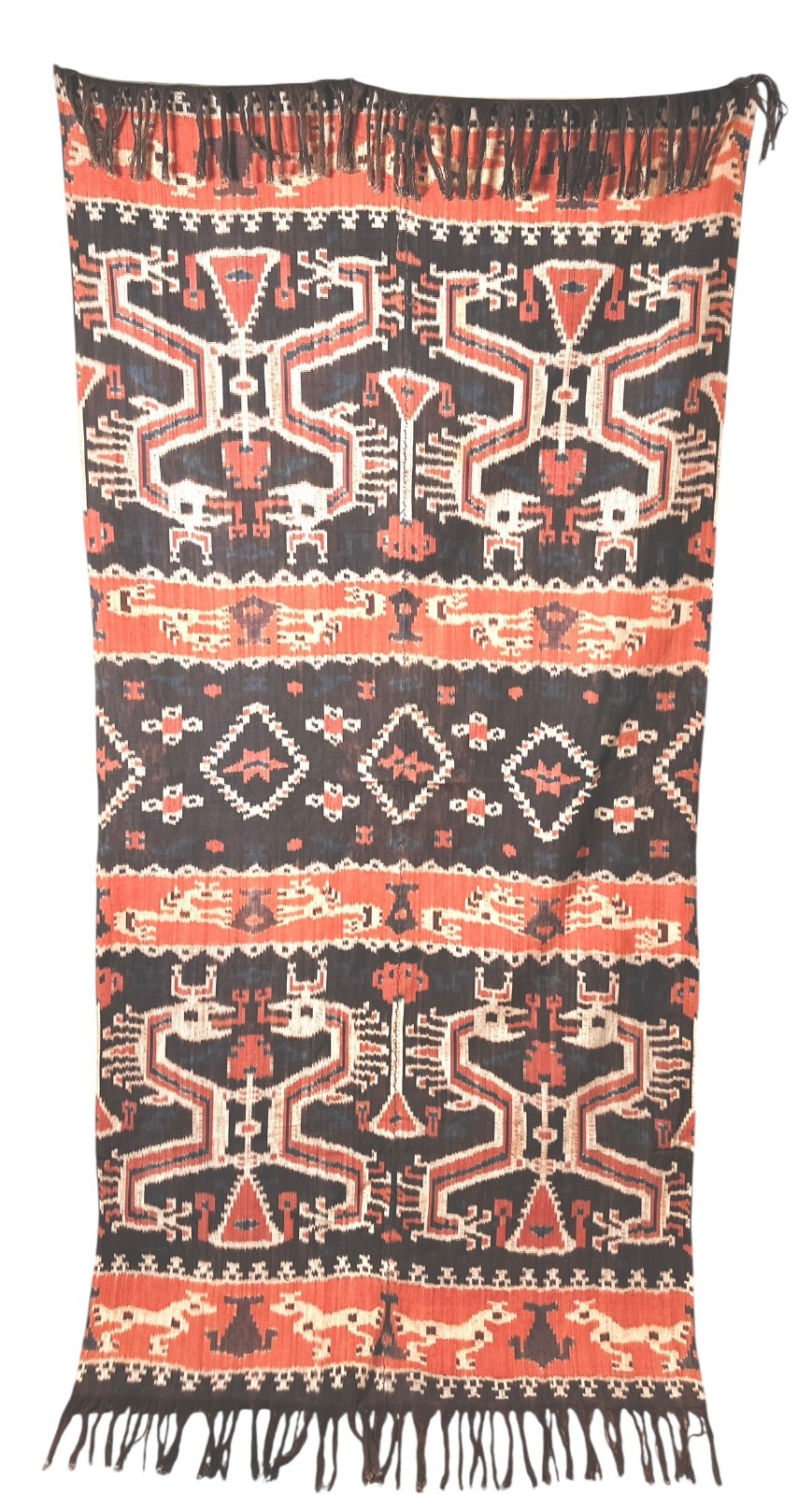 Fine Vintage East Sumba Indonesia Hinggi Ikat Winged Naga Dragon Textile 97\
