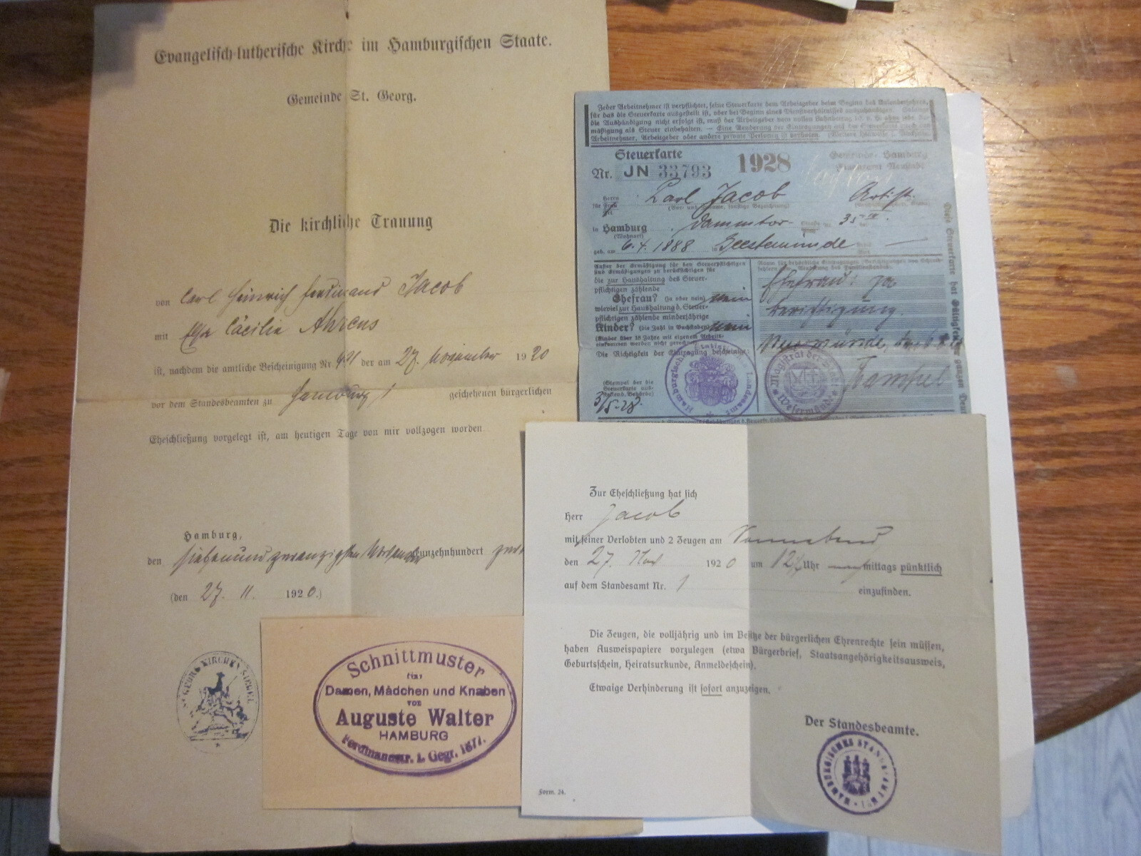 3 1920\'S POST WORLD WAR I GERMAN DOCUMENT OF UNKNOWN USAGE ALL SHOWN