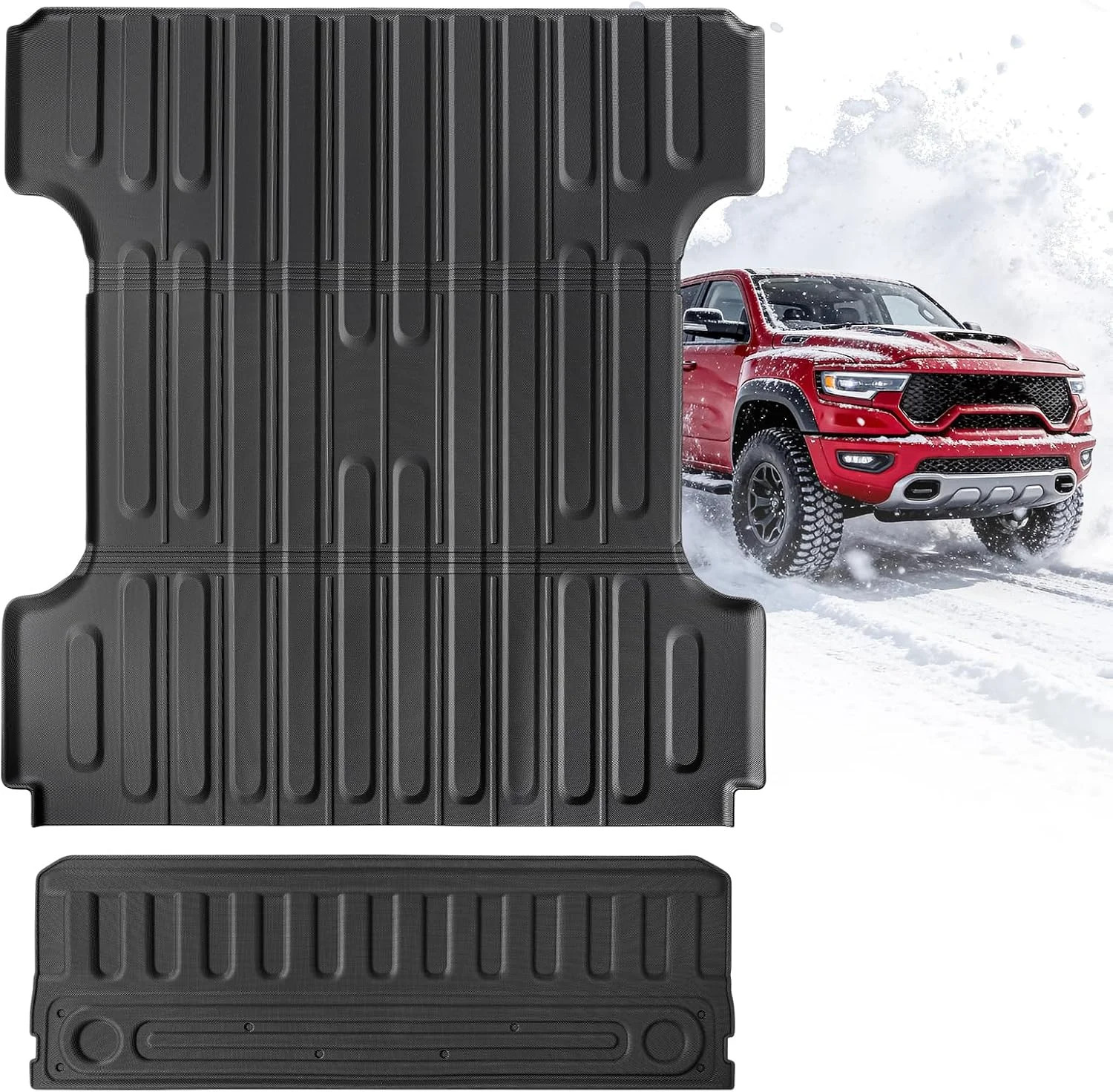 6.4FT Truck Bed Mat& Tailgate Mat for Dodge Ram, Bed Liner for Trucks