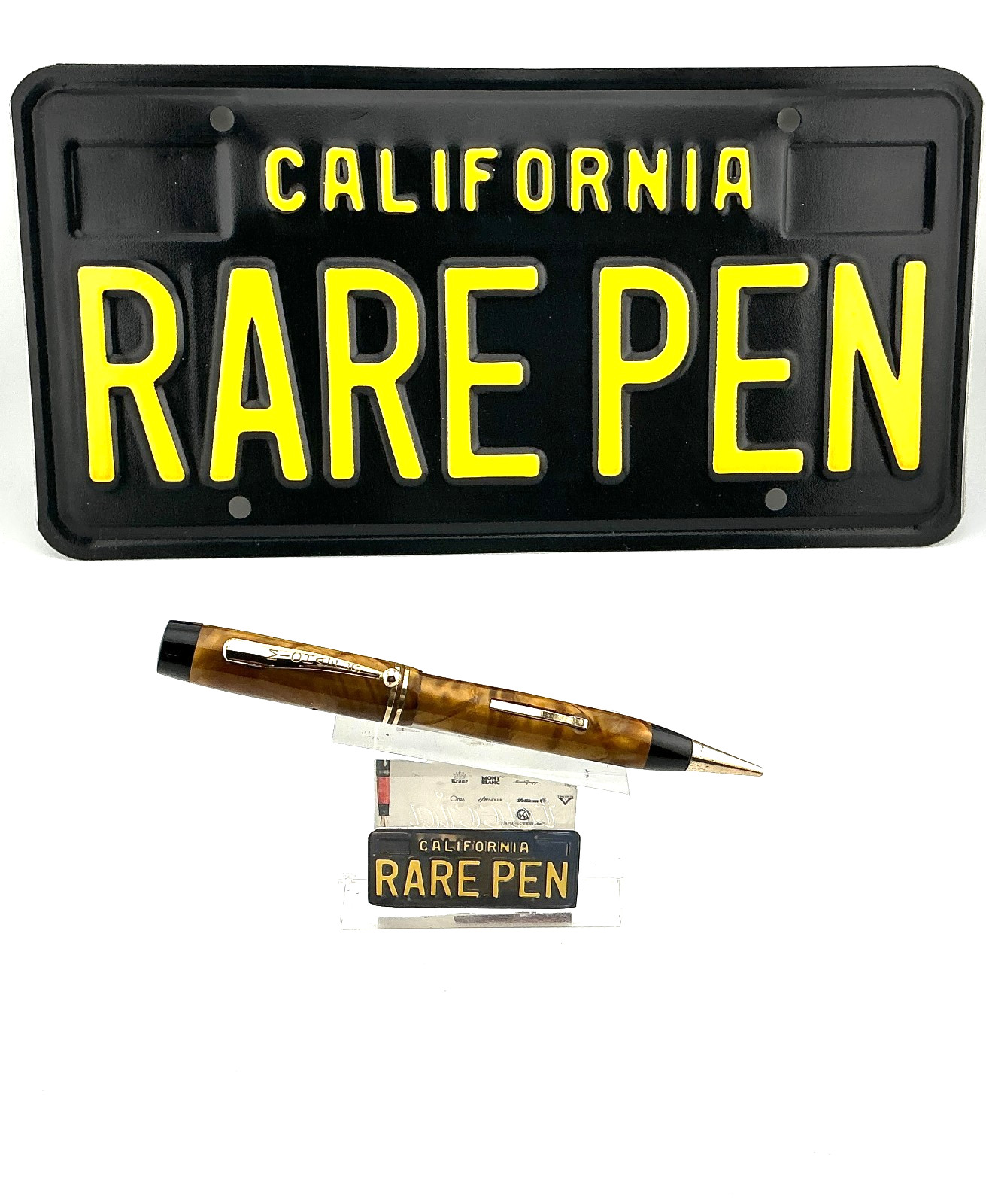 RARE MICHAELS Fountain Pen Pencil Combo in LEBOEUF Celluloid  14K Med Flex WOW