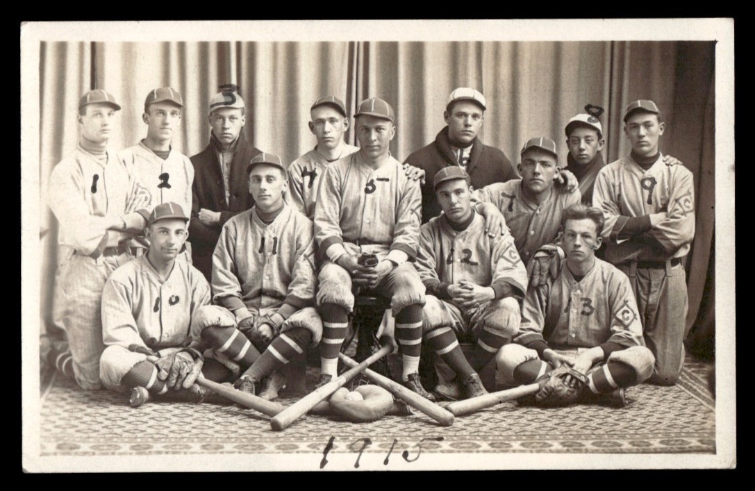 c1910s RPPC Baseball Team Photo Postcard Randolph NY Identified Players Youth