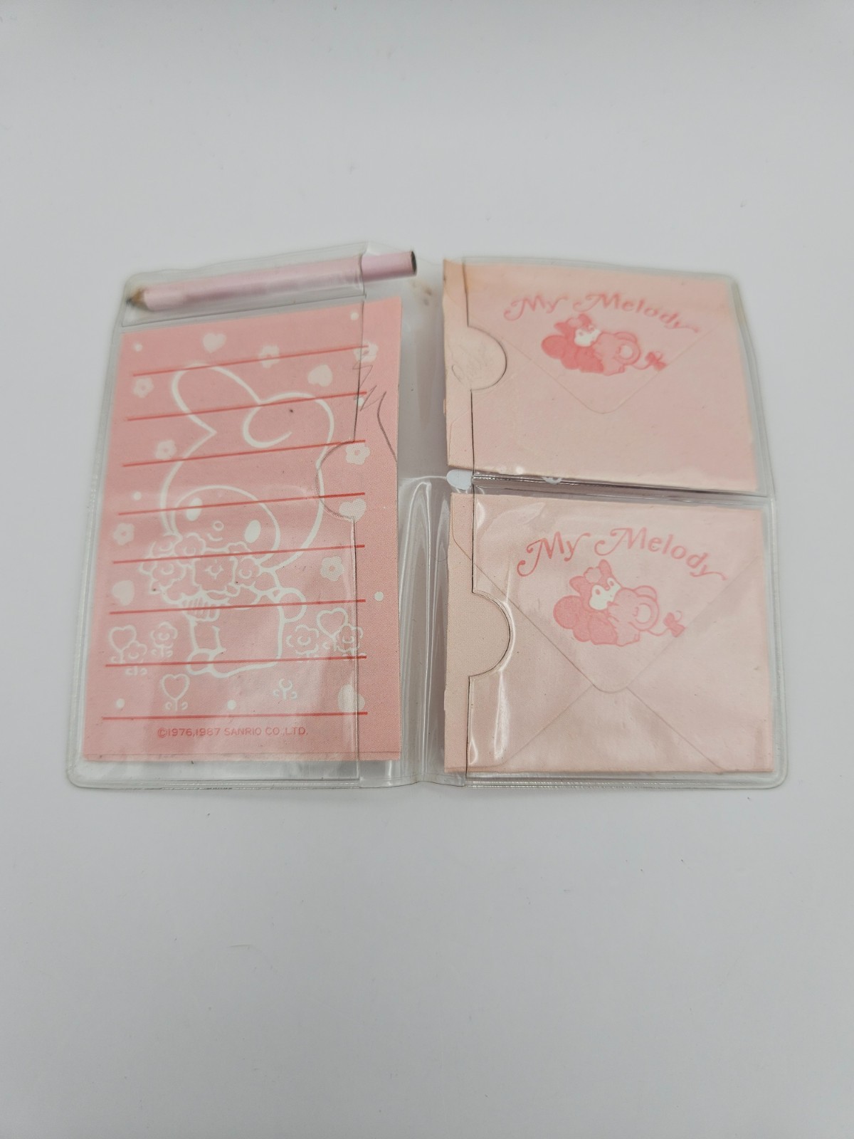 Vintage 1987 Sanrio My Melody mini pocket stationery set, Pink