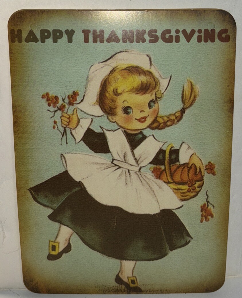 Thanksgiving Wall Decor VINTAGE STYLE Die Cut  5 X 7”